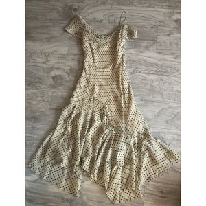 Anne Klein Asymmetric Ruffled Silk Dress